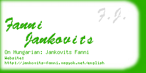 fanni jankovits business card